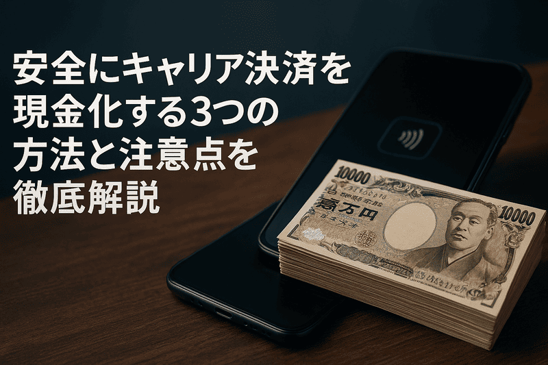 安全にキャリア決済を現金化する3つの方法と注意点を徹底解説