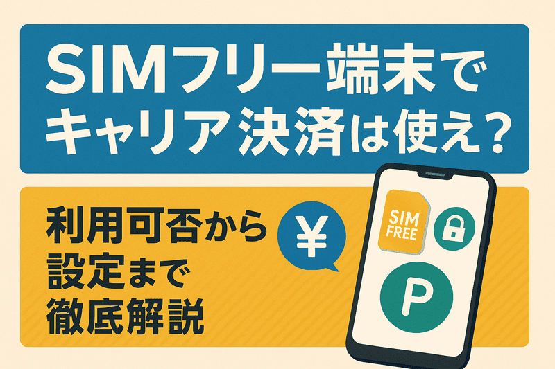 SIMフリー端末でキャリア決済は使える?利用可否から設定まで徹底解説