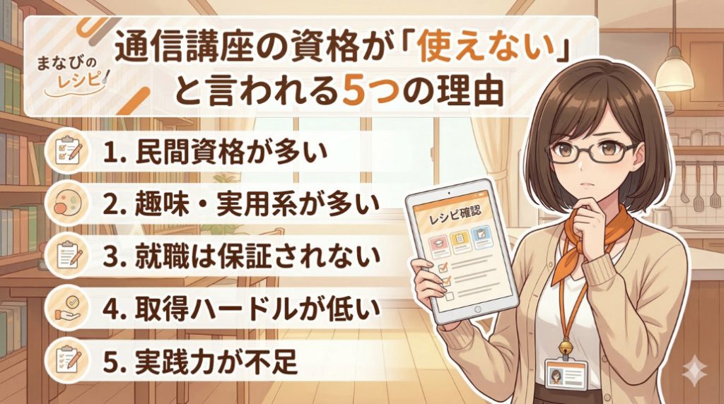 ユーキャンの資格が「使えない」と言われる理由