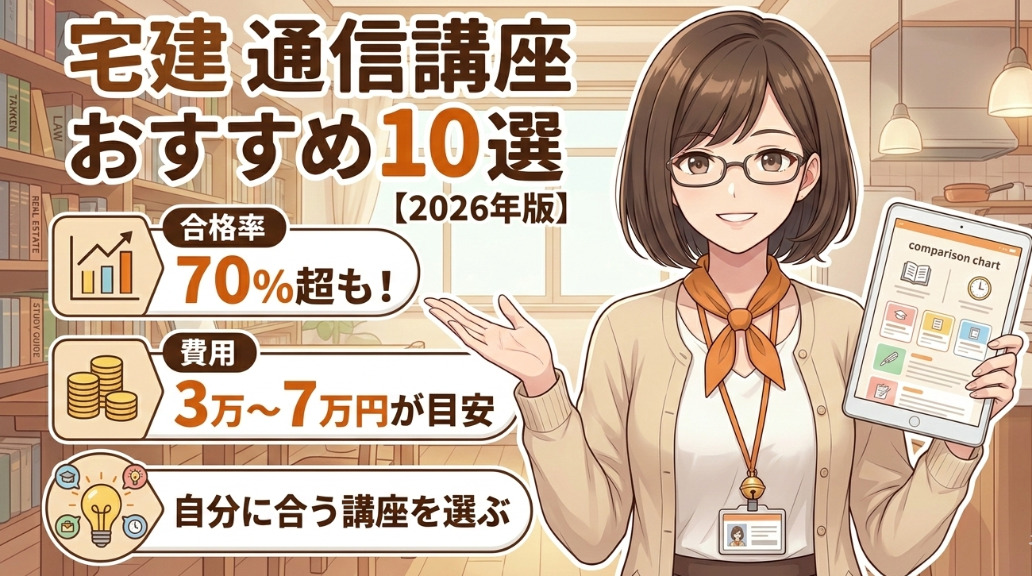 宅地建物取引士 通信講座 おすすめ記事アイキャッチ画像