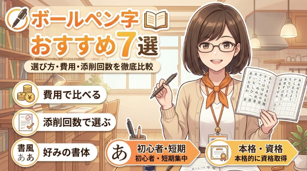 ボールペン字 通信講座 おすすめの記事アイキャッチ画像
